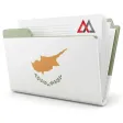 Cypriot company formation documents in a folder with the Cypriot flag and the MAXCORP logo